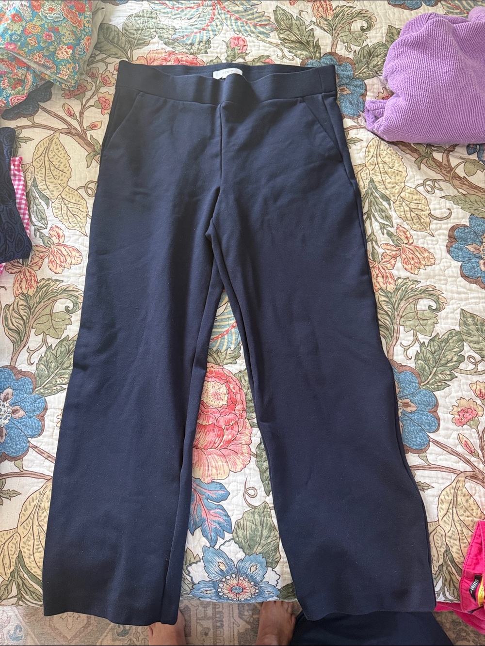 LOFT Navy Pants with Clean Waistband